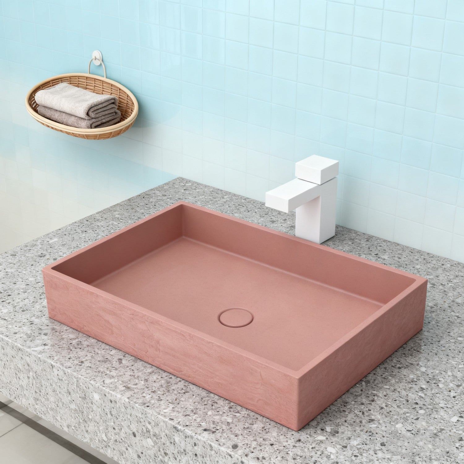 UF-1010C Natural Texture Cement Washbasin