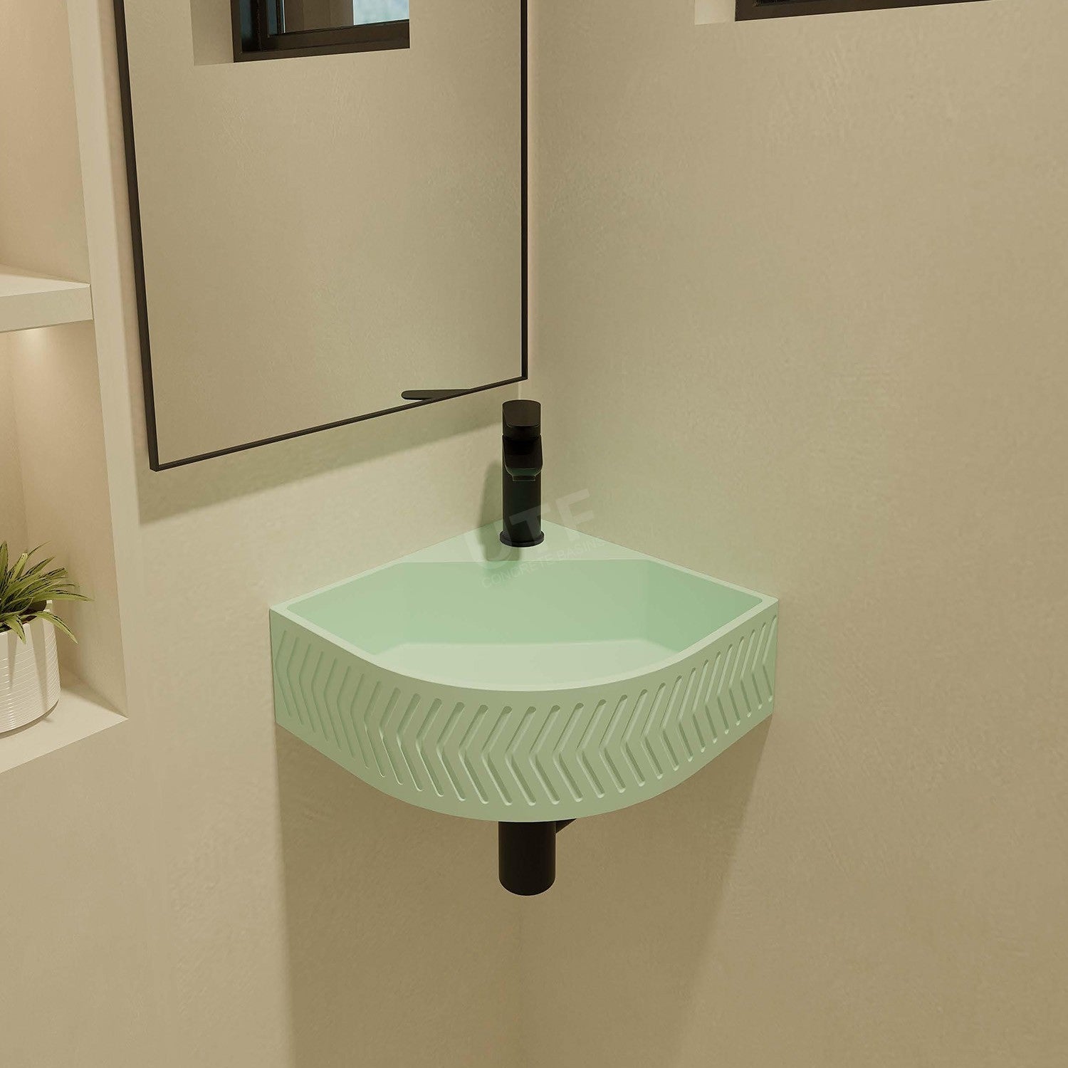 UF-4010 Round Wall-Mounted Concrete Sink