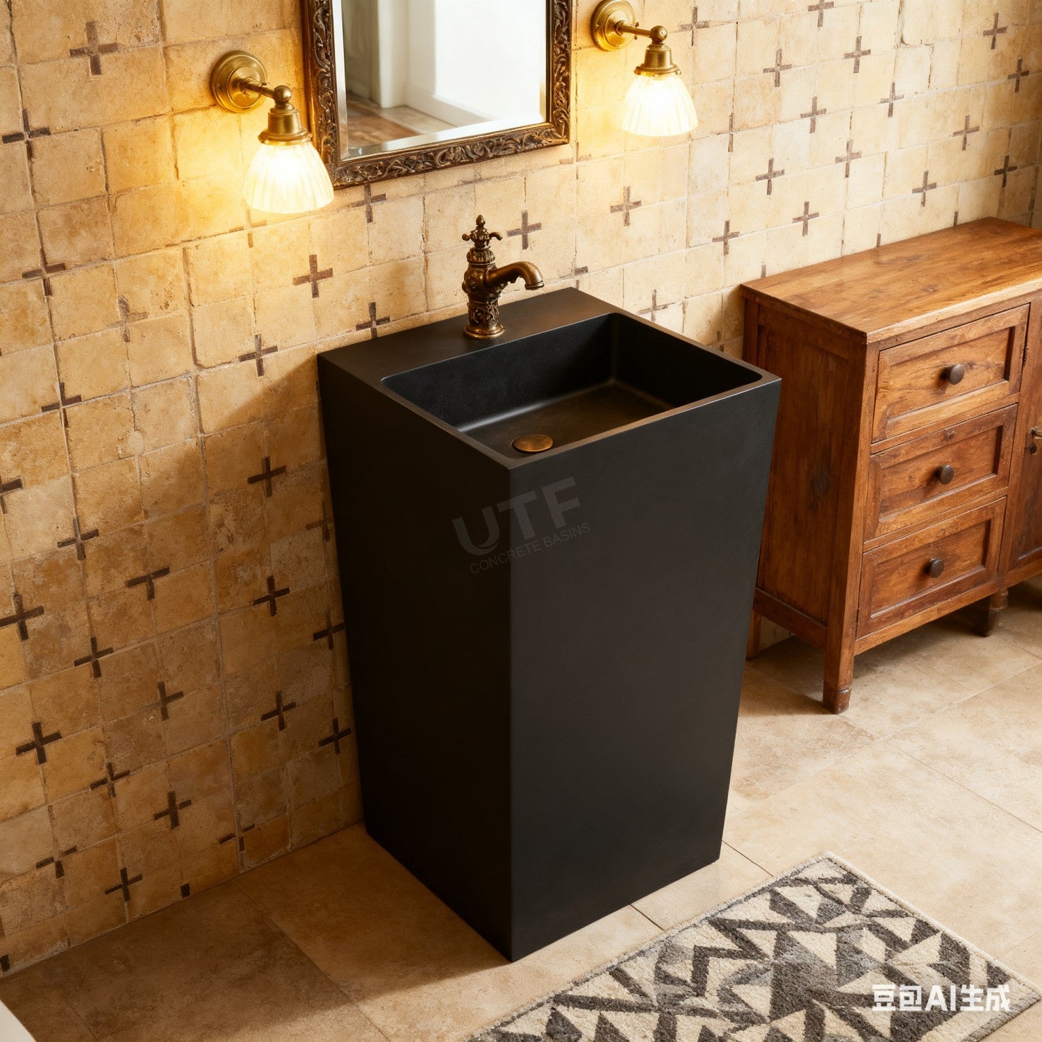 UF-3002 Minimalist Pedestal Sink Design