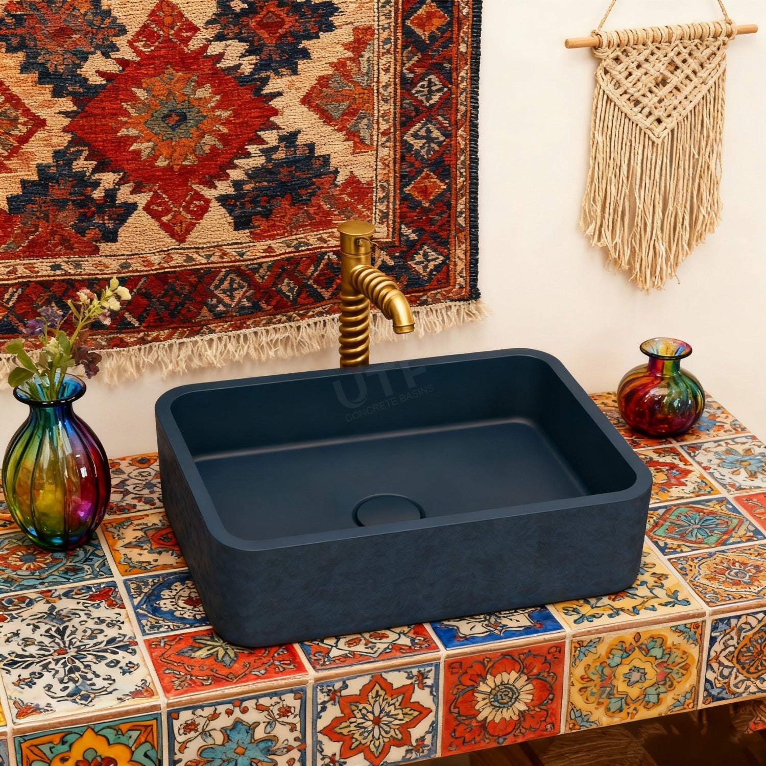 UF-1007F Farmhouse Concrete Vessel Sink